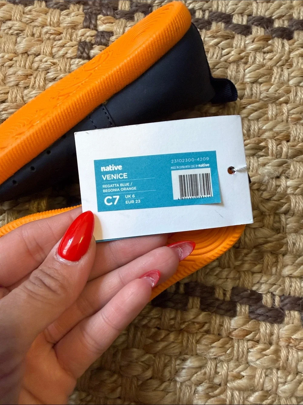 Native Kids Navy and Orange Slip-On Water Shoes